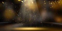 Golden glitter and spotlight
